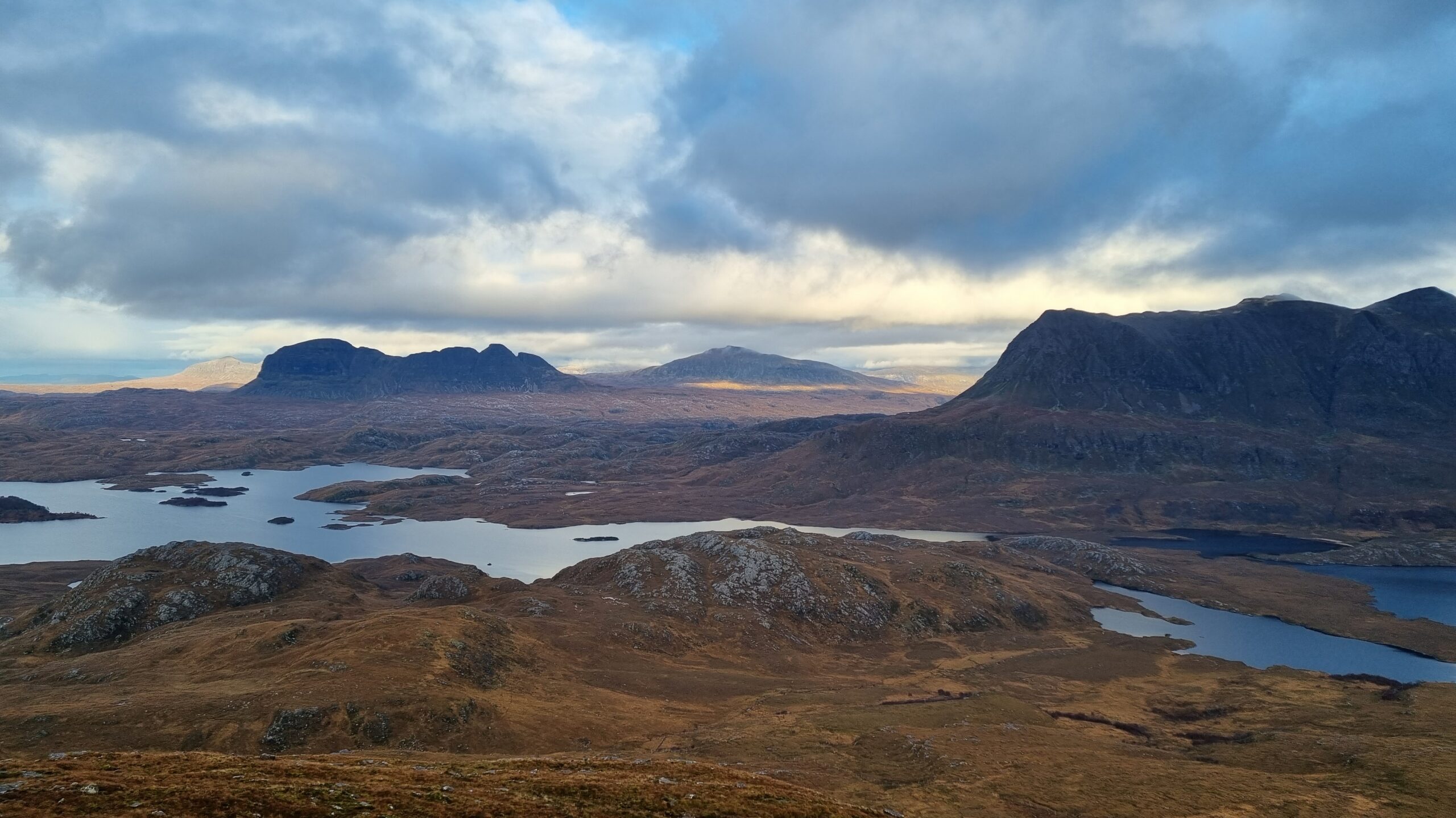Suilven, Canisp and Cùl Mòr as seen from Stac Pollaidh