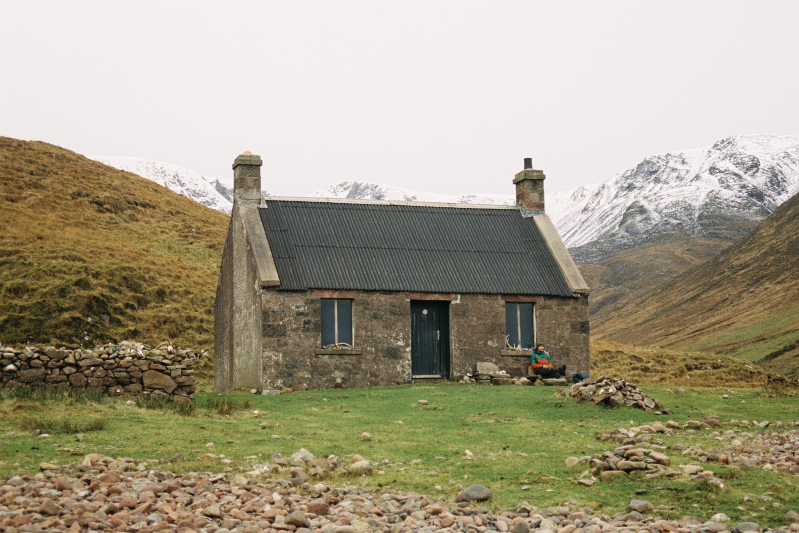 Winter at Guirdil Bothy on the Isle of Rùm in Scotland