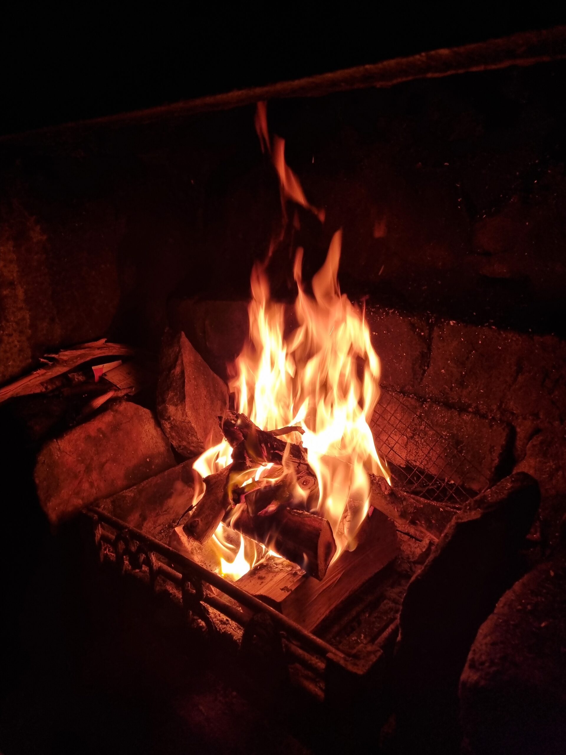 Fire in Guirdil Bothy, Rùm, Scotland
