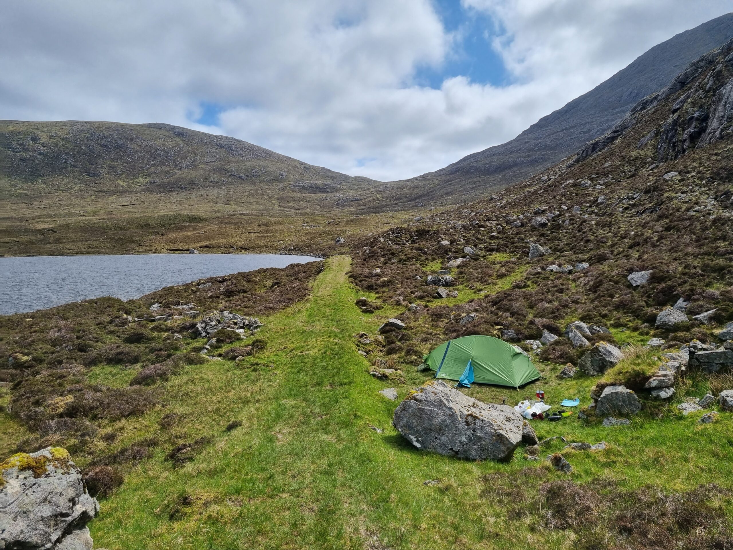 Wild camping on Loch Chleistir, Isle of Harris