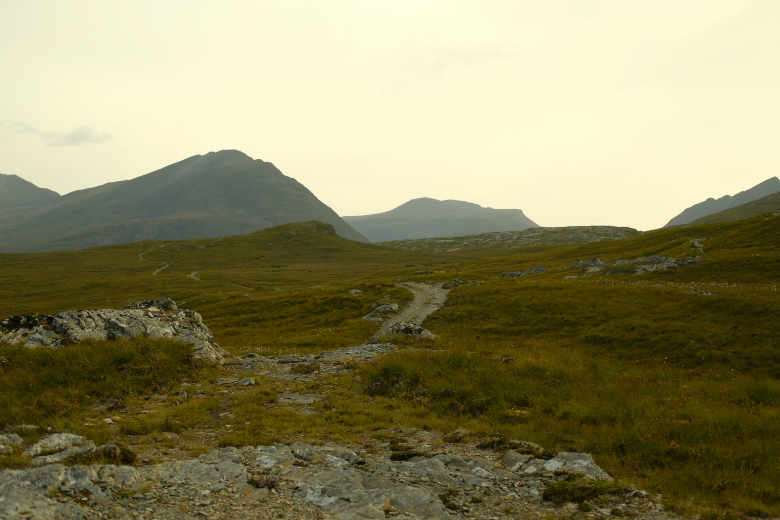 A hiking path in Fisherfield Forest, Scottish Highlands