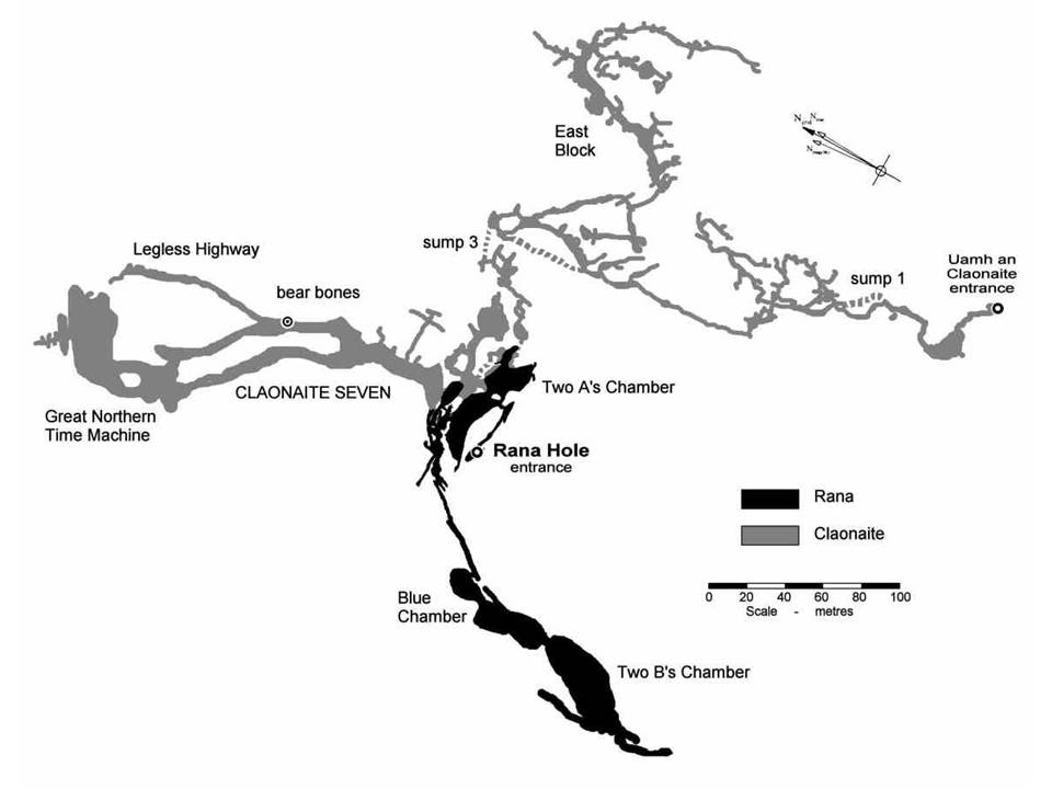 Survey of the Claonaite cave system