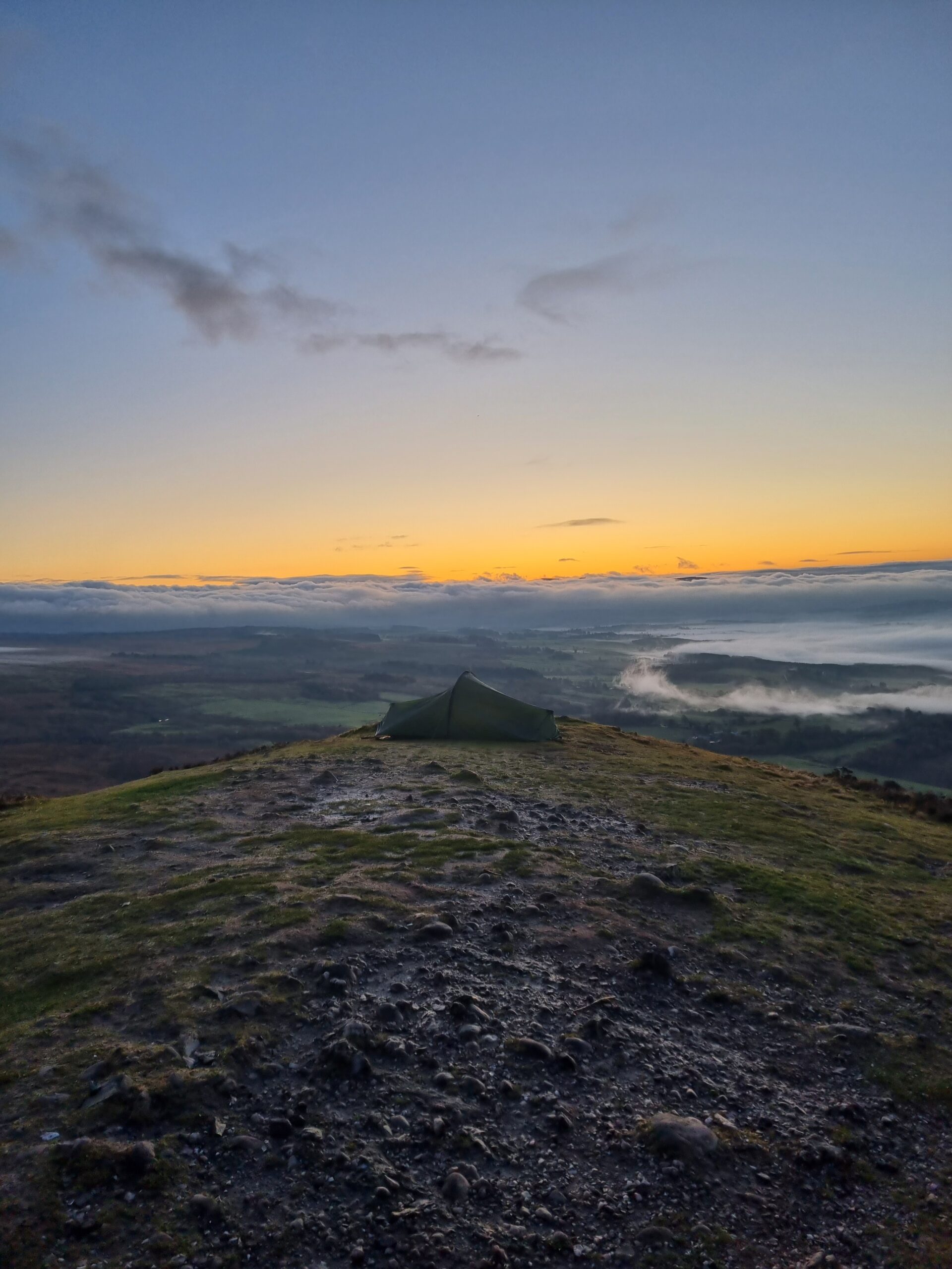 Sunrise while wild camping on top of Conic Hill, Scotland