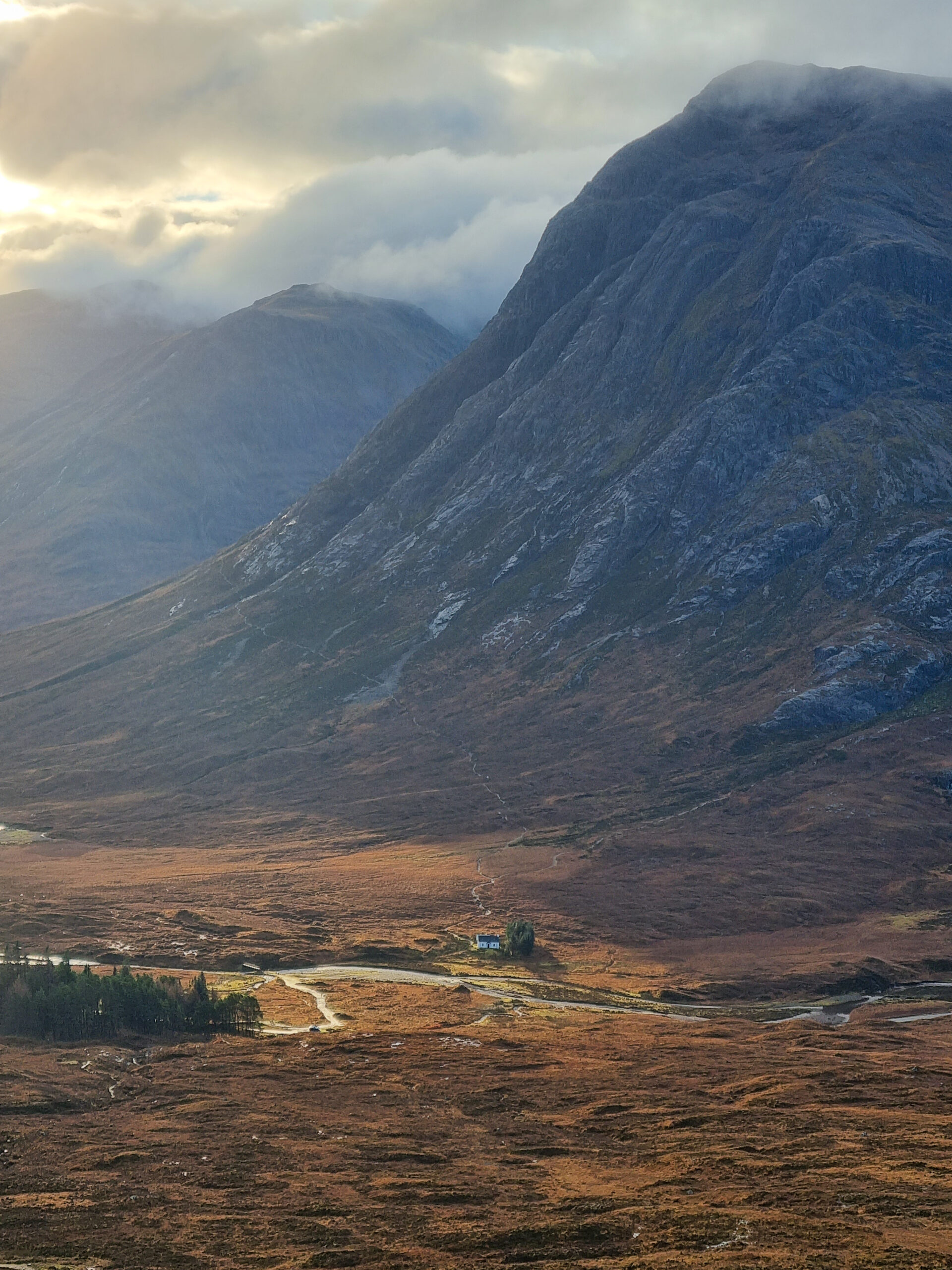 Lagangarbh Hut and Buachaille Etive Mòr, Glen Coe, Scottish Highlands