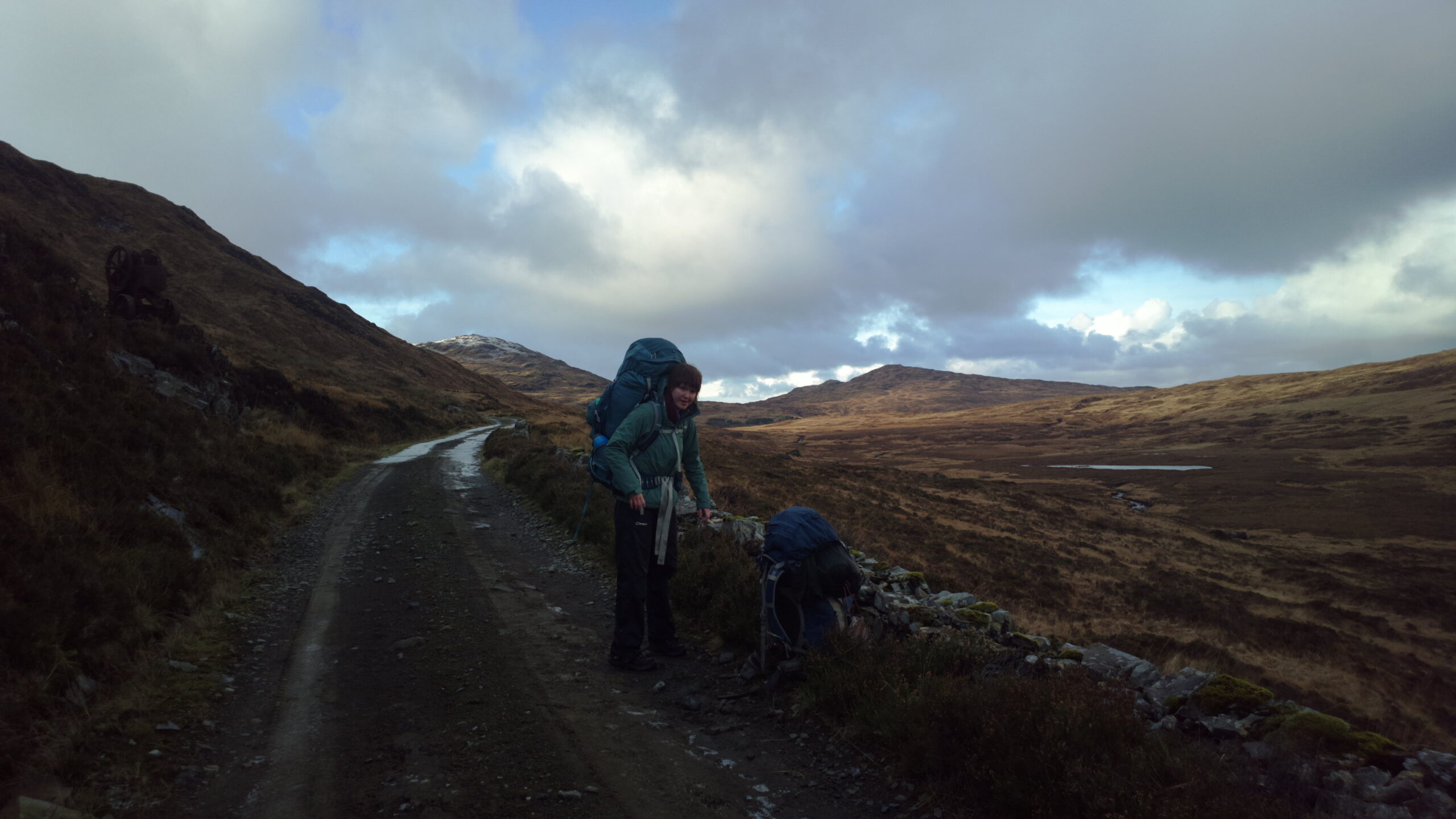 Hiker on Rùm, Small Isles, Scotland