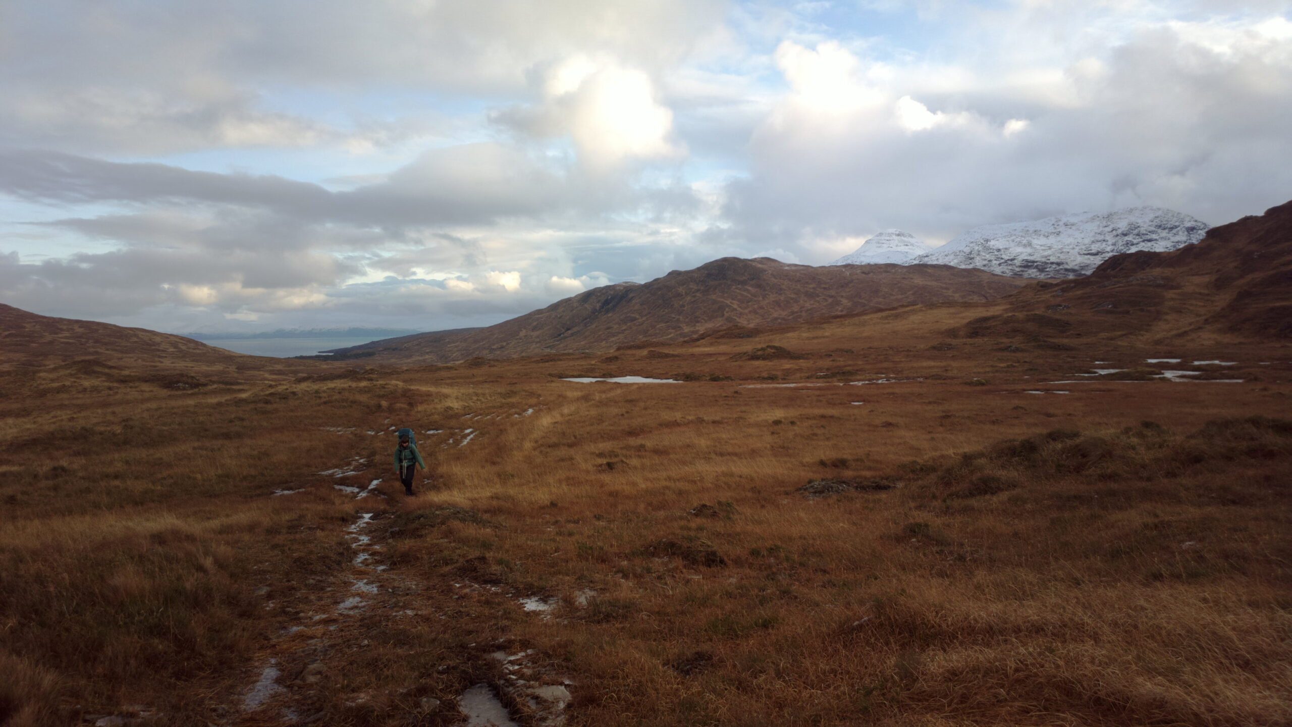 Hiker on Rùm, Small Isles, Scotland