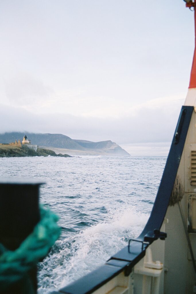 the ferry from stromness to moaness on hoy, orkney