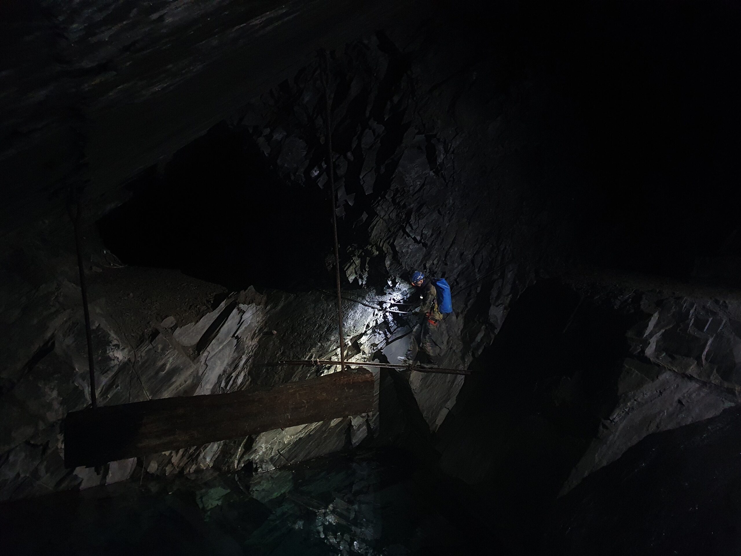 A caver in Croesor-Rhosydd, North Wales